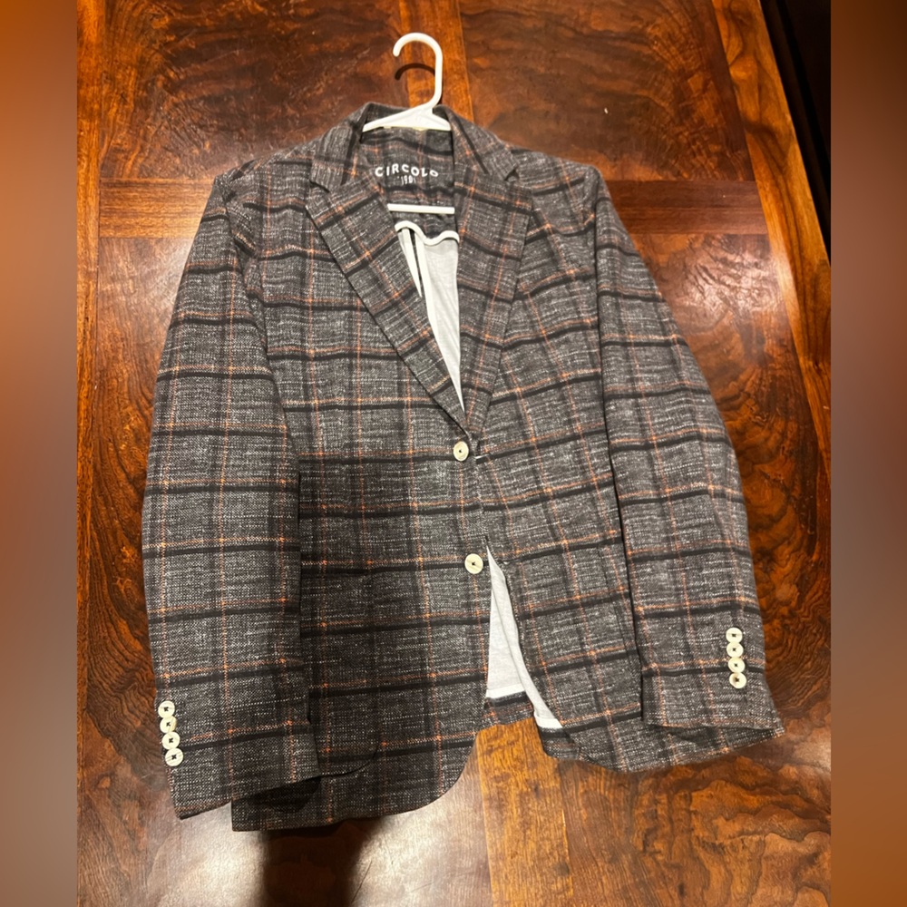 Circo Gray black tan Plaid stretch vented Blazer